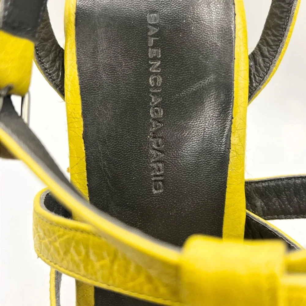 Balenciaga Yellow Strappy Wedges - Picture 6 of 9